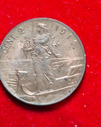 2 centesimi 1911 Italia su prora spl,fdc