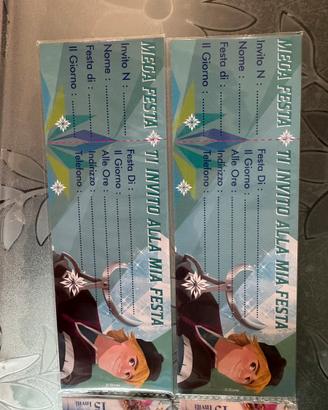 INVITI FESTA DI COMPLEANNO TEMA FROZEN DISNEY