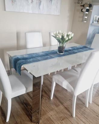Tavolo da Salone Sabatini 160 x 80 in vetro latte