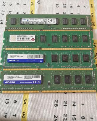 Lotto di 4 Banchi Ram DDR3 