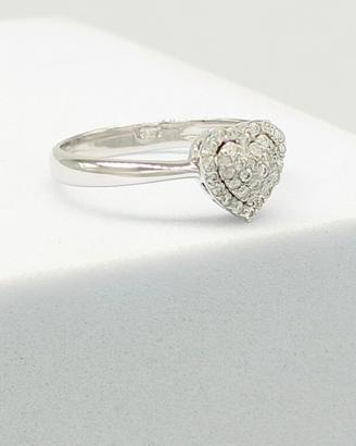 anello oro bianco a Cuore 