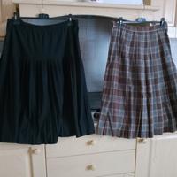 Gonna longuette nero più gonna longuette marrone 