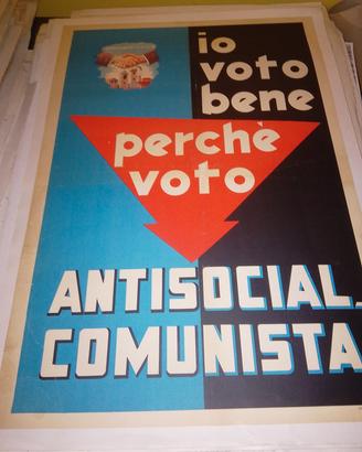 manifesto poster pubblicitario antisocialComunista