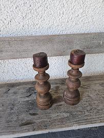 Coppia Candelabri in Legno