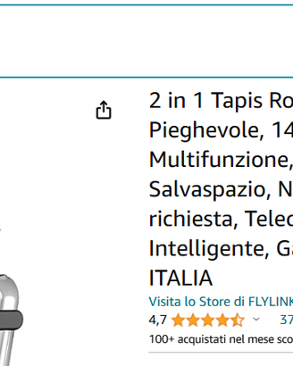 2 in 1 Tapis Roulant Elettrico Pieghevole