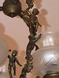 Lampadario d'epoca in ottone