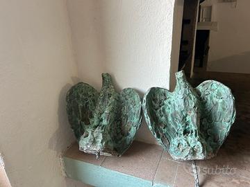 Coppia di aquile antiche in Bronzo/lega di rame