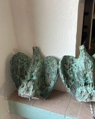 Coppia di aquile antiche in Bronzo/lega di rame