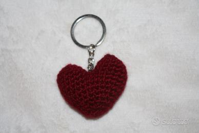 portachiavi cuore uncinetto 