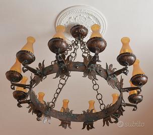 Lampadario Antico in Bronzo