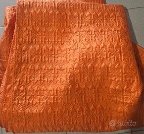 copriletto matrimoniale arancio lucido trapuntato 