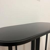 Tavolino Consolle Nero Metallo e vetro