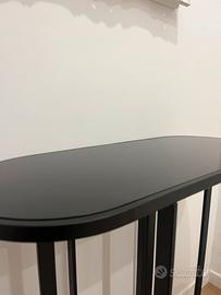 Tavolino Consolle Nero Metallo e vetro