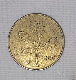Moneta 20 Lire 1969