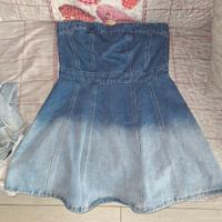 vestito abito in denim jeans 