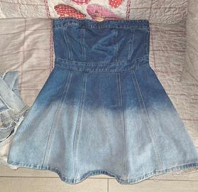 vestito abito in denim jeans 