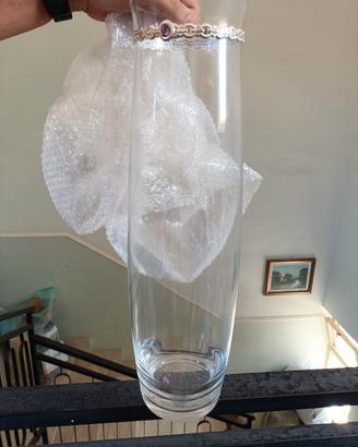 vaso di vetro e argento 