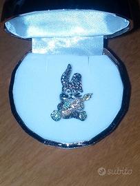 ciondolo arg.925 coniglio cubic zirconia 