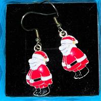 Orecchini Babbo Natale smalti color oro