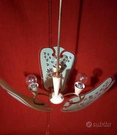 LAMPADARIO A SOSPENSIONE VINTAGE  ANNI '60 VETRO