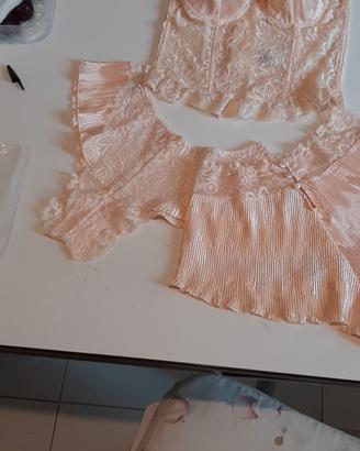 completo tre pezzi corsetto + slip e culotte