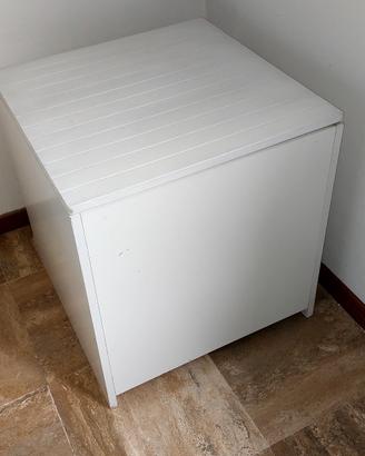 Cubo Contenitore Vintage 60x60 - Bianco Laccato 