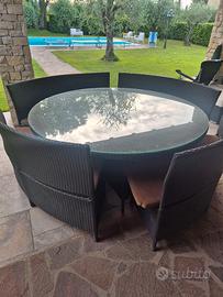 tavolo esterno in eco rattan