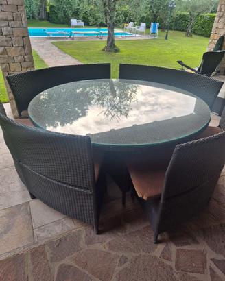 tavolo esterno in eco rattan
