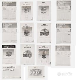 Manuali Istruzione Original Obiettivi NIKON NIKKOR