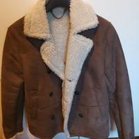 Giacca effetto camoscio pelliccia di pecora