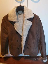 Giacca effetto camoscio pelliccia di pecora