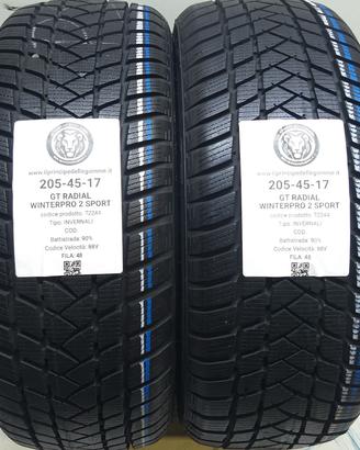 2 GOMME 205 45 17 GT RADIAL A72244