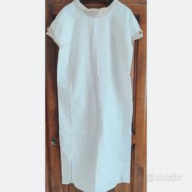 Abito lungo bianco e beige vintage anni 70 80