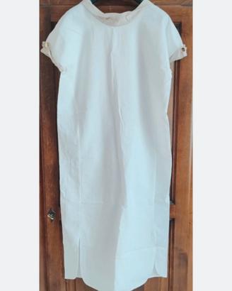 Abito lungo bianco e beige vintage anni 70 80