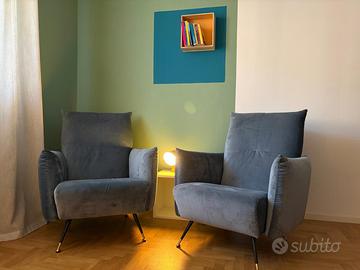 Poltrone artigianali stile vintage in velluto