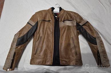 Giacca moto pelle Dainese stile vintage