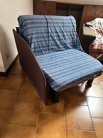 Poltrona letto singolo a doghe legno Copripoltrona
