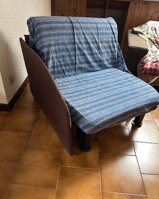 Poltrona letto singolo a doghe legno Copripoltrona