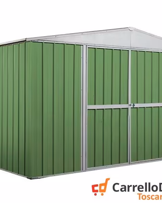 Casetta giardino acciaio 360x260 9mq verde chiaro