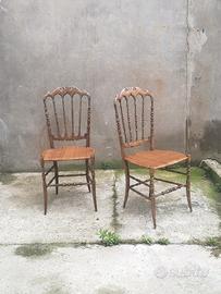 Coppia sedie Chiavarine anni 50.Design modernariat