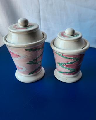Coppia di Barattoli Vintage in Ceramica di Deruta