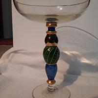 Coppa alzatina in vetro NAGEL decorato