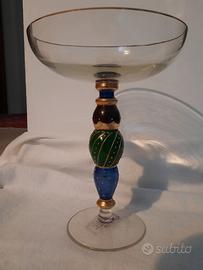 Coppa alzatina in vetro NAGEL decorato