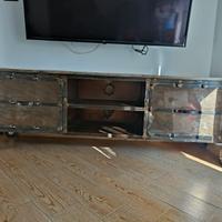 Mobile TV soggiorno stile industrial legno massell