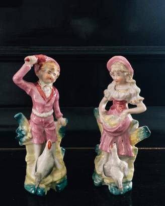 Coppia Pastorelli in Ceramica, Vintage