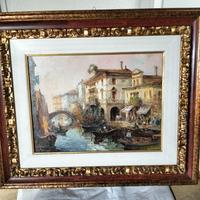 Chioggia Canal Vena olio su tavola