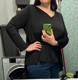 Maglia blusa tg62/64 nera elegante leggera nuova