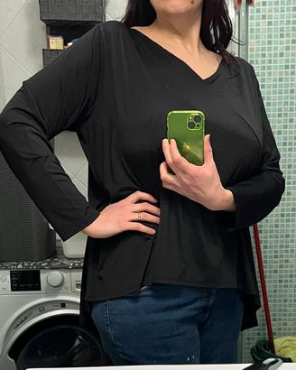 Maglia blusa tg62/64 nera elegante leggera nuova
