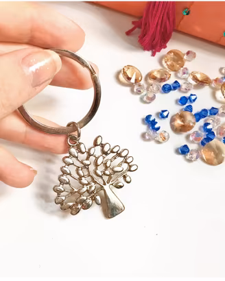 Charm portachiavi argentato albero vita