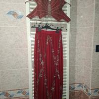 completo danza bordeaux e argento 
